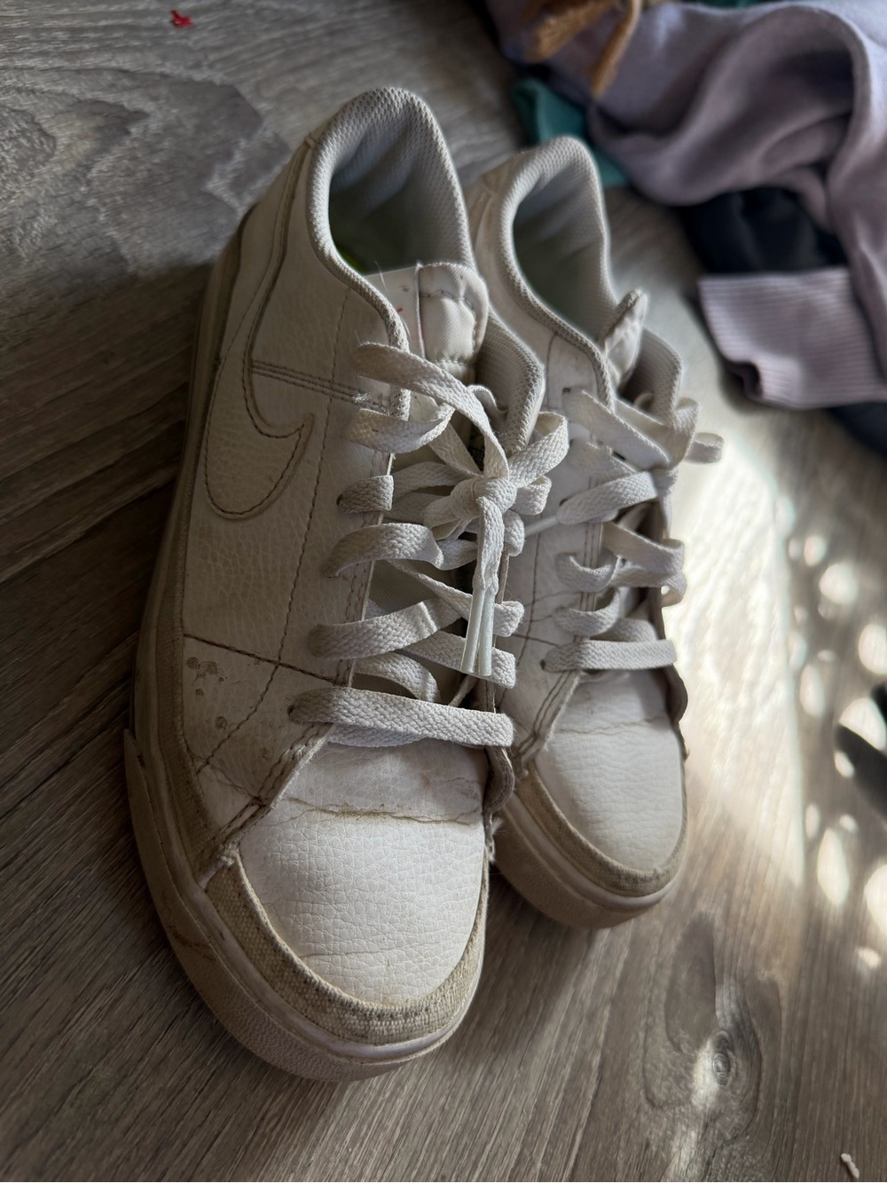 Nike Women's Off-White Leather Low-Top Sneakers